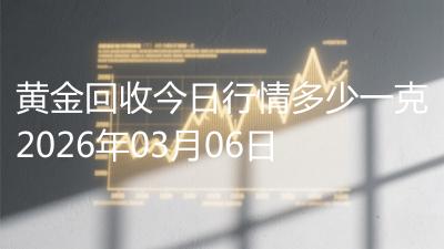 黄金回收今日行情多少一克2026年03月06日