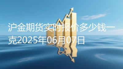 沪金期货实时报价多少钱一克2025年06月07日