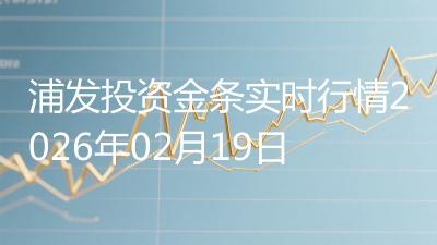 浦发投资金条实时行情2026年02月19日