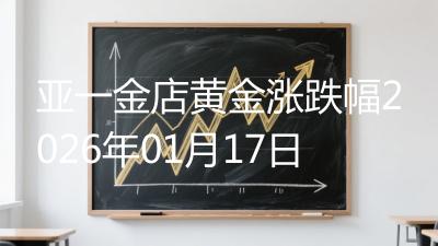 亚一金店黄金涨跌幅2026年01月17日