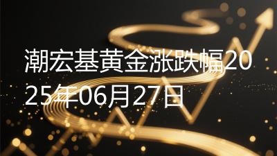 潮宏基黄金涨跌幅2025年06月27日