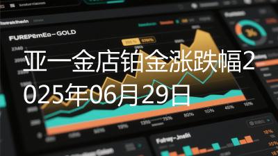 亚一金店铂金涨跌幅2025年06月29日