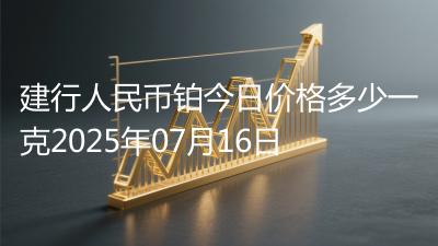 建行人民币铂今日价格多少一克2025年07月16日