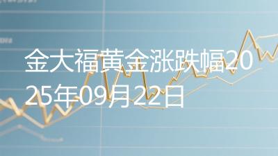 金大福黄金涨跌幅2025年09月22日