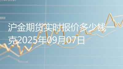 沪金期货实时报价多少钱一克2025年09月07日