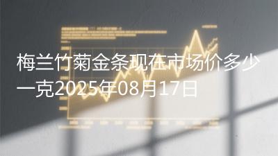 梅兰竹菊金条现在市场价多少一克2025年08月17日