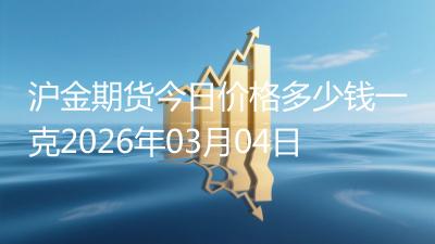 沪金期货今日价格多少钱一克2026年03月04日