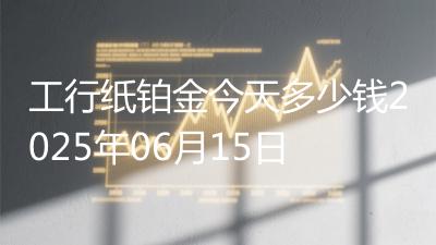 工行纸铂金今天多少钱2025年06月15日