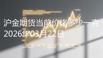 沪金期货当前价格多少一克2026年03月22日