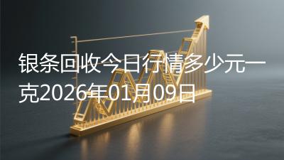 银条回收今日行情多少元一克2026年01月09日