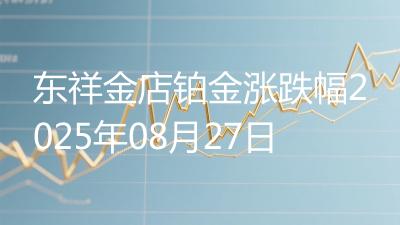 东祥金店铂金涨跌幅2025年08月27日