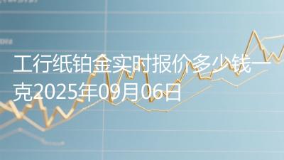 工行纸铂金实时报价多少钱一克2025年09月06日