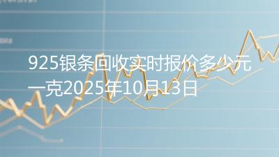 925银条回收实时报价多少元一克2025年10月13日