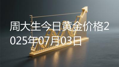 周大生今日黄金价格2025年07月03日