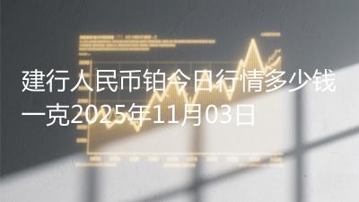 建行人民币铂今日行情多少钱一克2025年11月03日