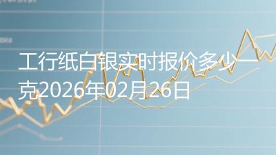 工行纸白银实时报价多少一克2026年02月26日