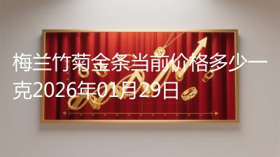 梅兰竹菊金条当前价格多少一克2026年01月29日