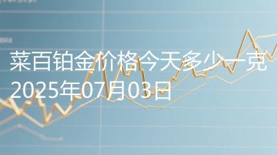菜百铂金价格今天多少一克2025年07月03日