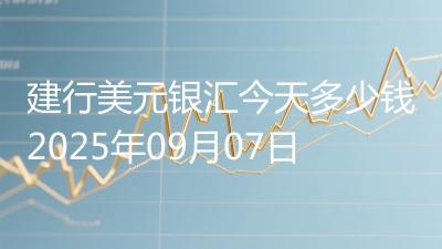 建行美元银汇今天多少钱2025年09月07日