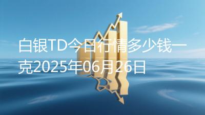 白银TD今日行情多少钱一克2025年06月26日