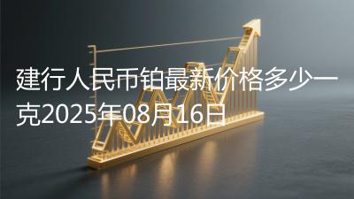 建行人民币铂最新价格多少一克2025年08月16日