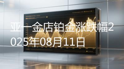 亚一金店铂金涨跌幅2025年08月11日