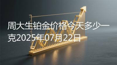 周大生铂金价格今天多少一克2025年07月22日