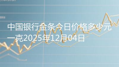 中国银行金条今日价格多少元一克2025年12月04日