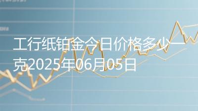 工行纸铂金今日价格多少一克2025年06月05日