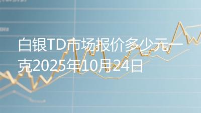 白银TD市场报价多少元一克2025年10月24日