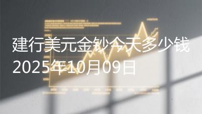建行美元金钞今天多少钱2025年10月09日