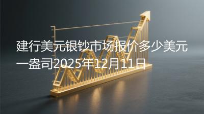 建行美元银钞市场报价多少美元一盎司2025年12月11日