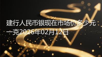 建行人民币银现在市场价多少元一克2026年02月12日