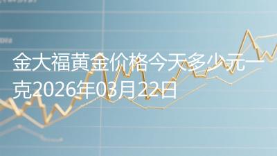 金大福黄金价格今天多少元一克2026年03月22日