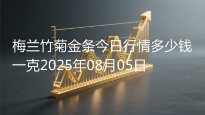 梅兰竹菊金条今日行情多少钱一克2025年08月05日