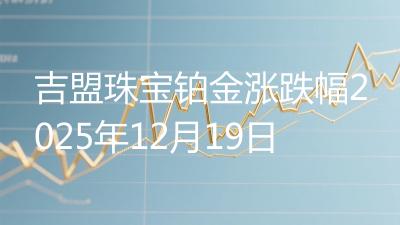 吉盟珠宝铂金涨跌幅2025年12月19日