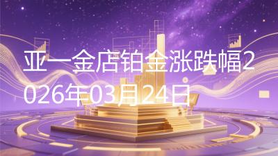 亚一金店铂金涨跌幅2026年03月24日