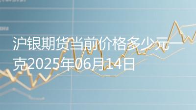 沪银期货当前价格多少元一克2025年06月14日