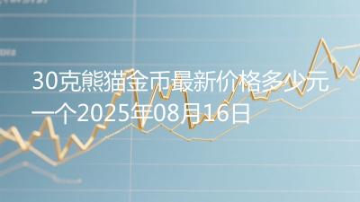 30克熊猫金币最新价格多少元一个2025年08月16日