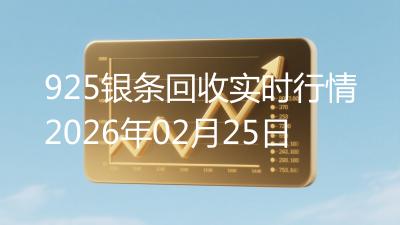 925银条回收实时行情2026年02月25日