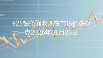 925银条回收现在市场价多少元一克2026年01月26日