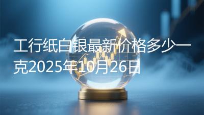 工行纸白银最新价格多少一克2025年10月26日