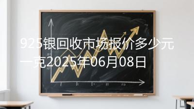925银回收市场报价多少元一克2025年06月08日