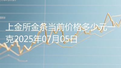 上金所金条当前价格多少元一克2025年07月05日
