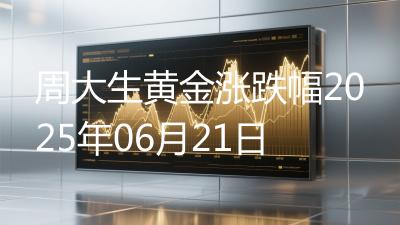 周大生黄金涨跌幅2025年06月21日