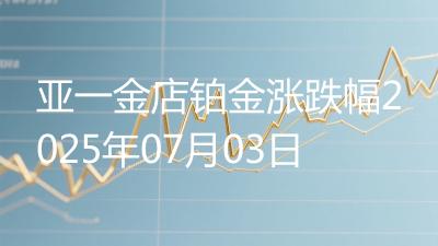 亚一金店铂金涨跌幅2025年07月03日