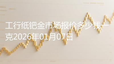 工行纸钯金市场报价多少钱一克2026年01月07日