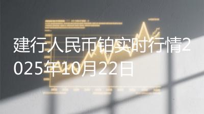 建行人民币铂实时行情2025年10月22日