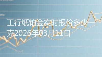 工行纸铂金实时报价多少一克2026年03月11日