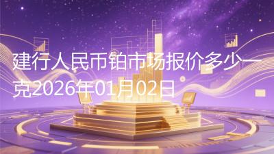建行人民币铂市场报价多少一克2026年01月02日